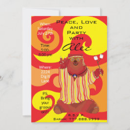 Groovy Peace Beer 1960's Style Invitation Kaart