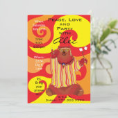 Groovy Peace Beer 1960's Style Invitation Kaart (Staand voorkant)