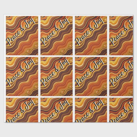 Groovy Peace & Joy Repeating Pattern  Cadeaupapier (Vlak)