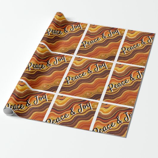 Groovy Peace & Joy Repeating Pattern  Cadeaupapier (Uitgerold)