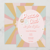 Groovy Peace Out Retro Enkele Cijfers 10e Verjaard Kaart (Voorkant / Achterkant)