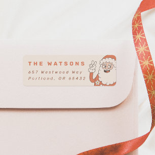 Groovy Peace Santa Retro familienaam Etiket