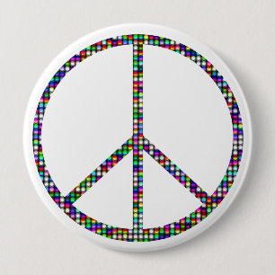 Groovy Peace Sign Button Pin