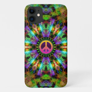 Groovy Peace Sign Rainbow Joy iPhone 4 Case