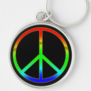 Groovy Peace Sign Sleutelhanger