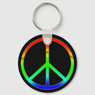 Groovy Peace Sign Sleutelhanger