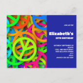 Groovy Peace Signs Rainbow Pattern Verjaardag Uitn Briefkaart (Voorkant)