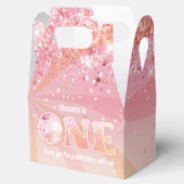 Groovy Peach Pink Disco Dancing Queen 1e Verjaarda Bedankdoosjes (Geopend)