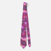 Groovy Pink en Black Fractal Stropdas (Voorkant)