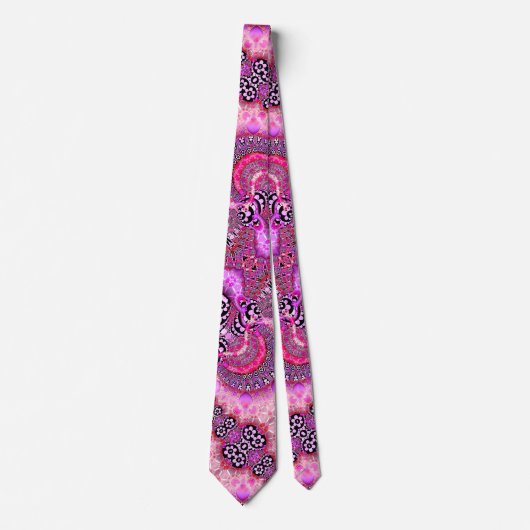 Groovy Pink en Black Fractal Stropdas (Voorkant)