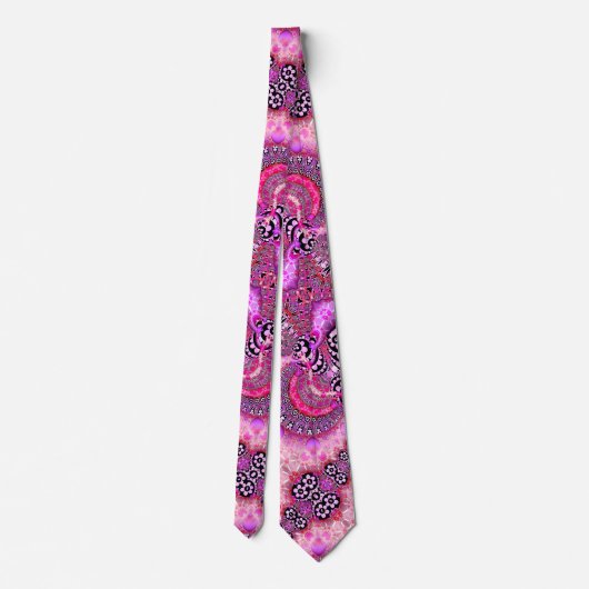 Groovy Pink en Black Fractal Stropdas (Achterkant)
