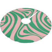 Groovy Pink en Green Retro Swirls Kerstboom Rok (Gekanteld)