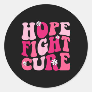 Groovy Pink Hope Fight Cure Borstkanker Awarenen Ronde Sticker