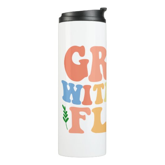 Groovy Plant Lover "Grow With The Flow" Graphic Thermosbeker (Gedraaid links)