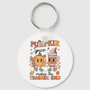 Groovy Pompoen Specerij Maakt Leraar Aardig Herfst Sleutelhanger