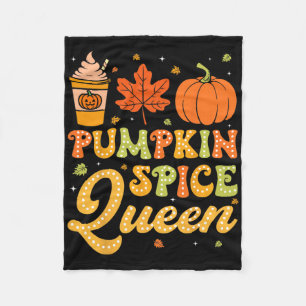 Groovy Pompoen Spice Queen Halloween Thanksgiving Fleece Deken