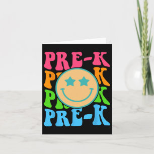Groovy Pre-k Vibes Face Retro Teachers Kinder Byck Kaart