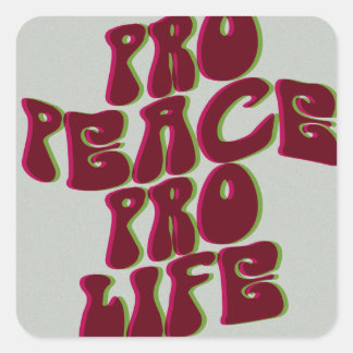 Groovy Pro-Peace Pro-Life-sticker Vierkante Sticker