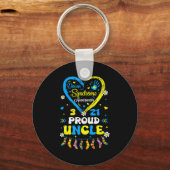 Groovy Proud Down Syndrome Uncle Awareness Matchin Sleutelhanger (Voorkant)