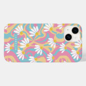 Groovy Psychedelic Daisy Flower Gepersonaliseerde Case-Mate iPhone Case (Achterkant (horizontaal))