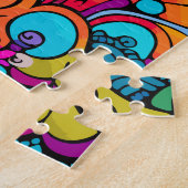 Groovy Psychedelic Floral Legpuzzel (Zijkant)