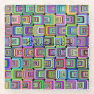 Groovy psychedelic hippie-stijl Thunder_Cove Glazen Onderzetter