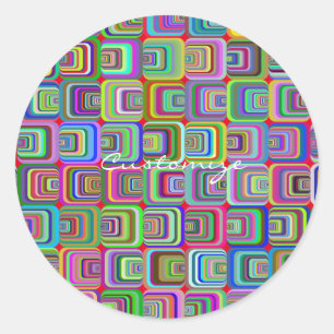 Groovy psychedelic hippie-stijl Thunder_Cove Ronde Sticker