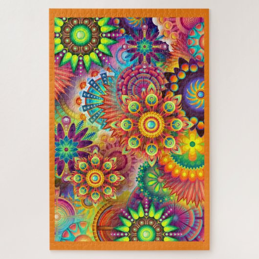 Groovy Psychedelic Mandala Design Legpuzzel (Verticaal)