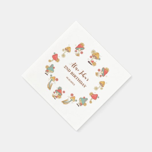 Groovy Psychedelic Mushroom Kids Verjaardag Servet (Hoek)