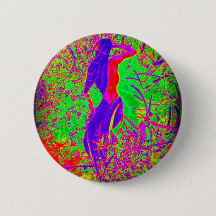 groovy psychedelic paars hippie mermaid ronde button 5,7 cm