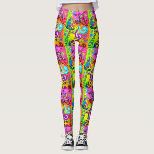 groovy psychedelic paddenstoelen leggings