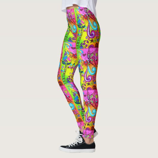 groovy psychedelic paddenstoelen leggings (Links)
