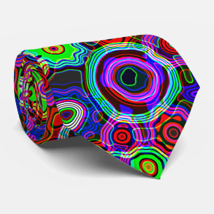 Groovy Psychedelische Neon Disco Lichten Stropdas