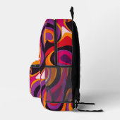 Groovy psychedelische retro swirls bedrukte rugzak (Rechts)