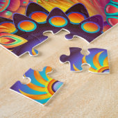 Groovy Psychedlic Kaleidoscope Colors Moeilijk Legpuzzel (Zijkant)