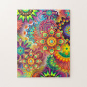 Groovy Psychedlic Kaleidoscope Colors Moeilijk Legpuzzel (Verticaal)