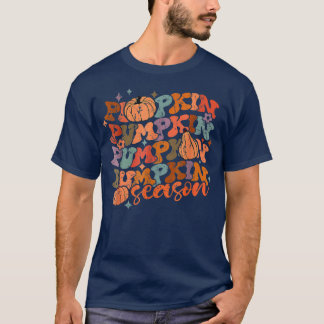 Groovy Pumpkin Season Hallo Herfst Vibes Retro T-shirt