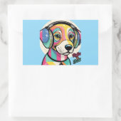 Groovy Puppy Rechthoekige Sticker (Tas)