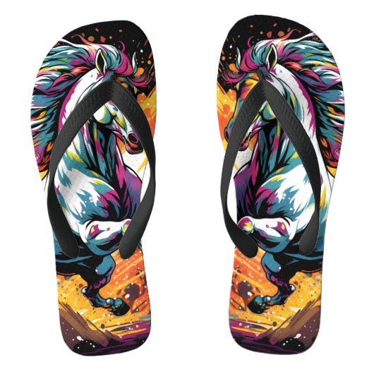 Groovy  Race Paard Pop Art Teenslippers (Voetbed)