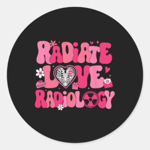 Groovy Radiate Love Radiology X-ray Technician Val Ronde Sticker