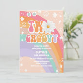 Groovy Rainbow 2nd Birthday Invitation (Debout devant)