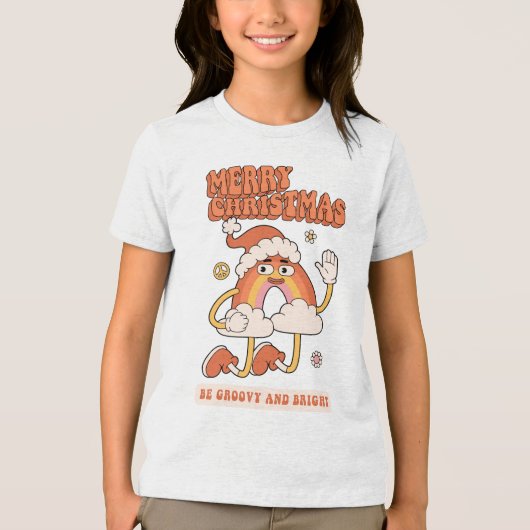 Groovy Rainbow Christmas - Wees helder en vrolijk Tri-Blend Shirt (Voorkant)