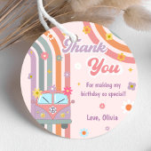 Groovy Rainbow Dank u verjaardagsfeestje Bedankjes Labels