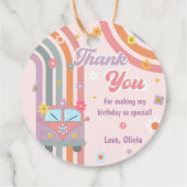 Groovy Rainbow Dank u verjaardagsfeestje Bedankjes Labels (Achterkant)