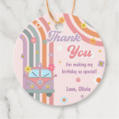 Groovy Rainbow Dank u verjaardagsfeestje Bedankjes Labels (Voorkant)