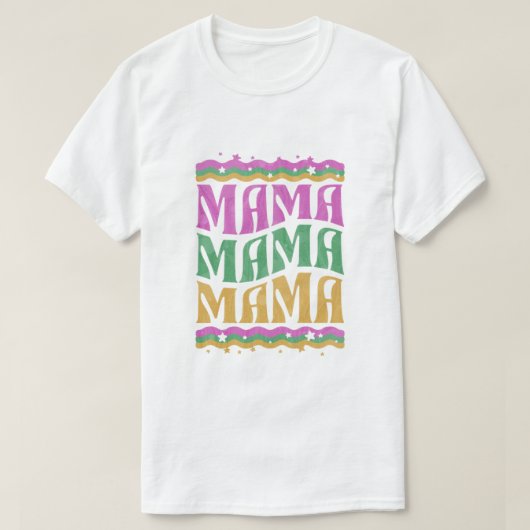 Groovy Rainbow Mama – Retro Moederdag Design T-shirt (Design voorkant)