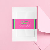 Groovy Rainbow Pink Blauwgroen Limoen 70s Retro Br Uitnodigingen Wikkel