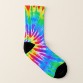 Groovy Rainbow Spiral Tie Dye Sokken (Links binnenkant)