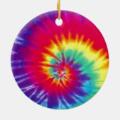 Groovy Rainbow Stropdas-Dye Hippie Keramisch Ornament (Achterkant)