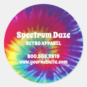 Groovy Rainbow Stropdas-Dye Hippie Ronde Sticker